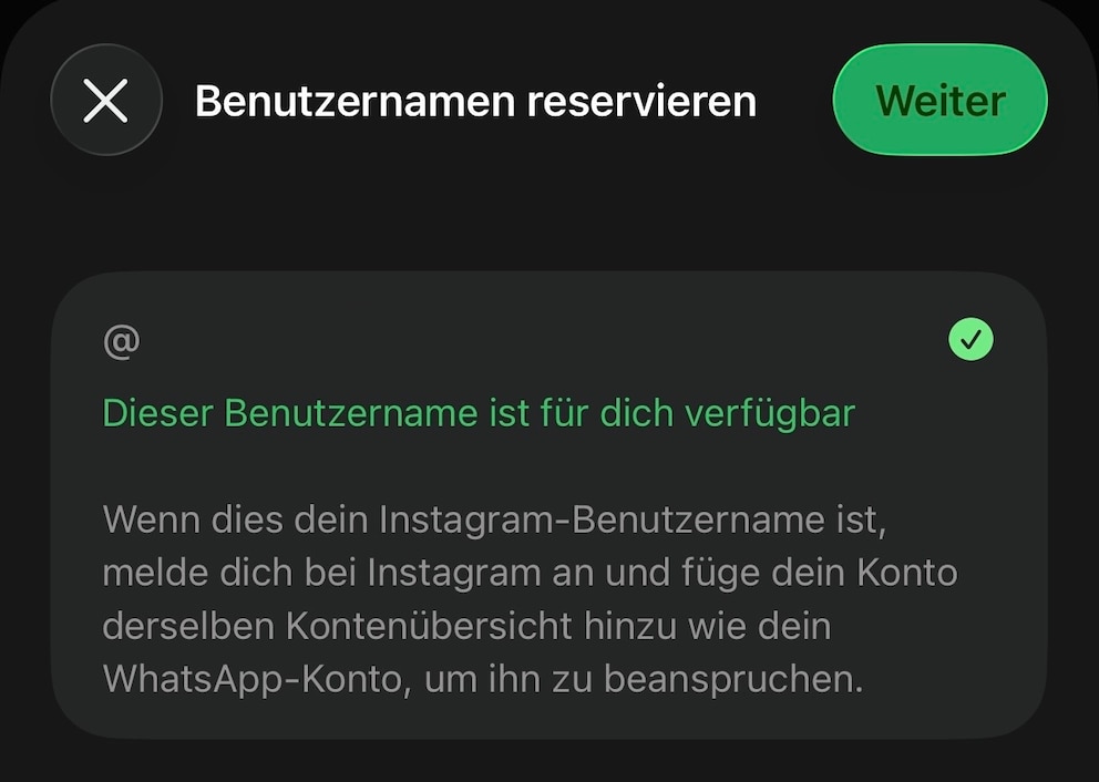 WhatsApp-Benutzername reservieren Schritt 4