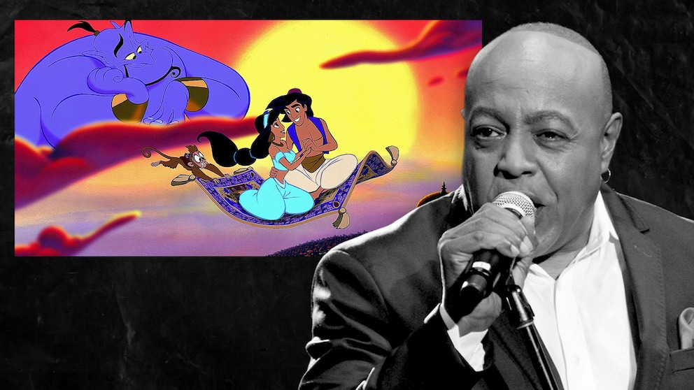 Montage aus Disneys Aladdin von 1992 und Sänger Peabo Bryson