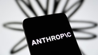 Smartphone mit Anthropic-Logo