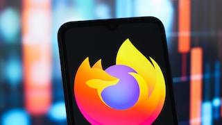 Smartphone mit Mozilla Firefox-Logo.