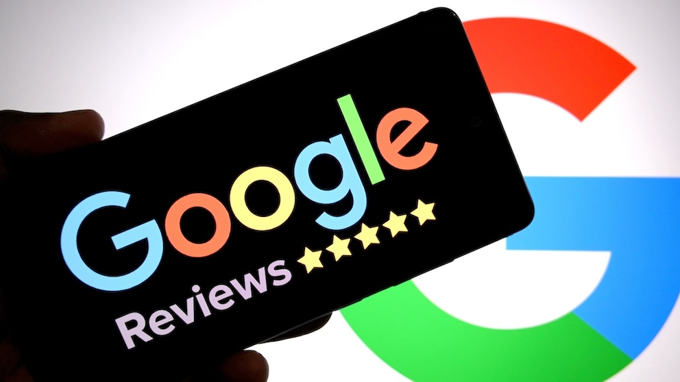 Grafik für Google-Rezensionen auf einem Smartphone