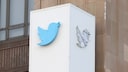 Twitter-Blauvogel am HQ in San Francisco