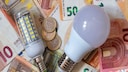 2 Gl&uuml;birnen liegen auf viel Geld