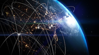 Visualisierung eines weltweiten Netzwerks