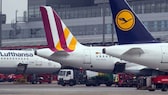Lufthansa- und Germanwings-Maschinen am Airport München
