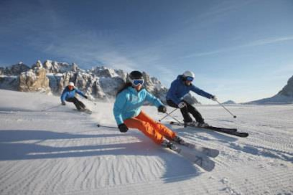 Eine beliebte Piste unter Skifahrern: Die Sella Ronda in den Südtiroler Dolomiten