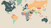 Dunkelgrün steht für eine besonders hohe Lebensqualität, rot kennzeichnet Länder mit einem niedrigen Wert
