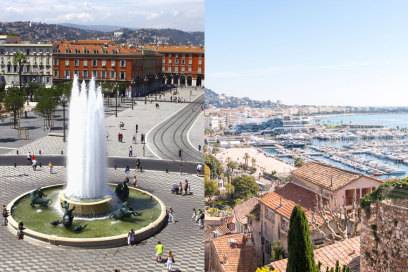 Nizza (links) und Cannes (rechts)