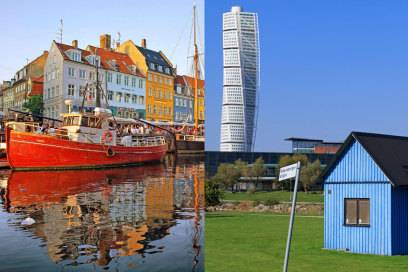 Kopenhagen (links) und Malmö (rechts)