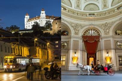 Bratislava (links) und Wien (rechts)