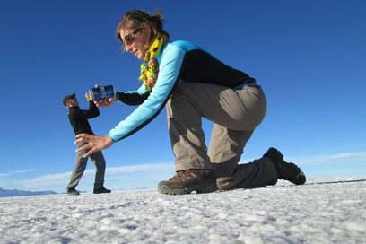 In der Salar de Uyuni in Bolivien