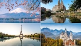 Zu den besten Reiseländern der Welt gehören Japan, Spanien, Deutschland und Frankreich (von links oben im Uhrzeigersinn)