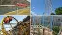 Jede dieser Achterbahnen ist auf ihre Weise verrückt: Mal ist es die Geschwindigkeit wie im Fall der Formula Rossa im Ferrari Park Abu Dhabi (oben links) oder der absurd enge Looping wie im Eram Park in Teheran oder (unten rechts)