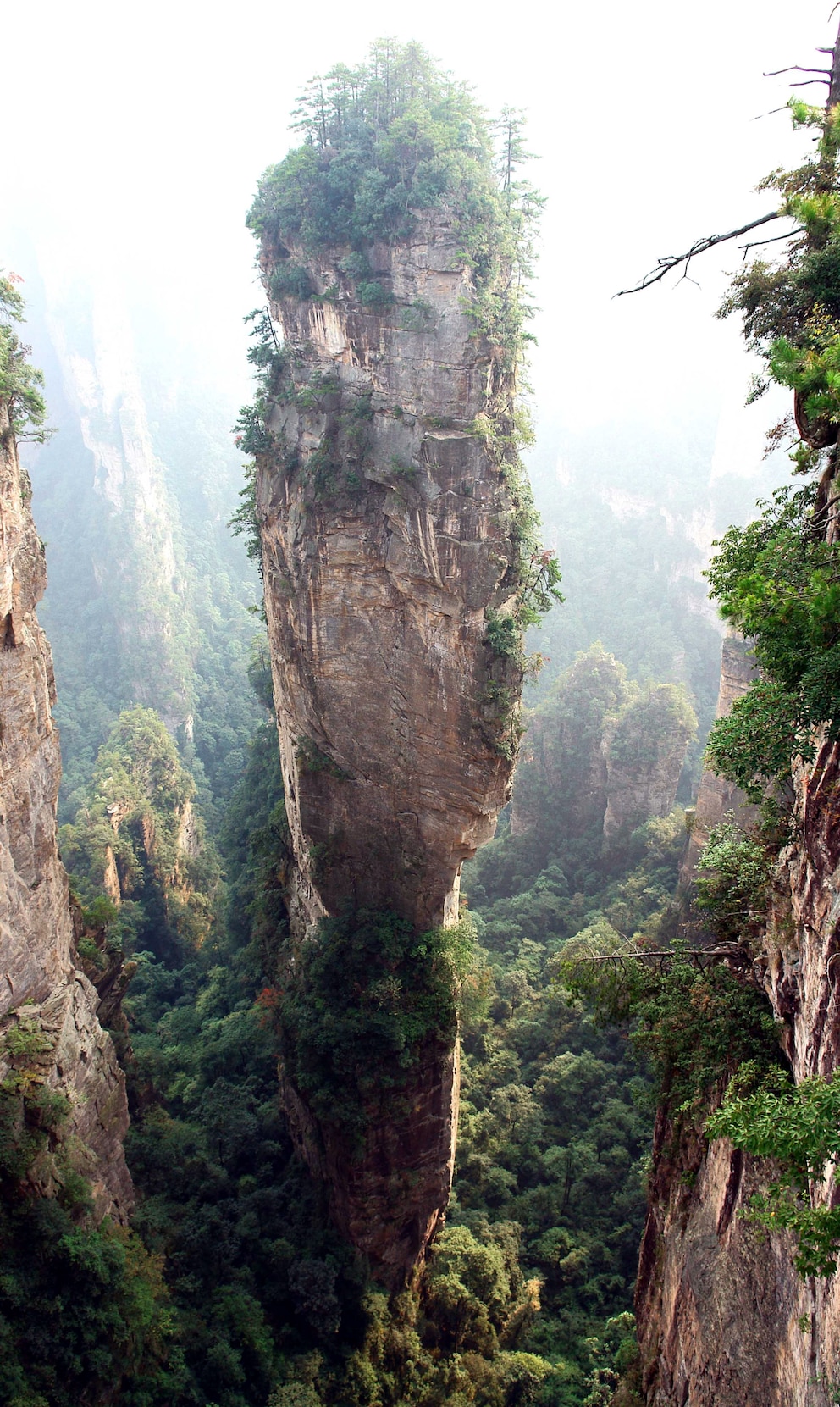  Diese Kulisse inspirierte James Cameron zu den Szenen zwischen den schwimmenden Inseln der Hallelujah-Berge in &bdquo;Avatar&ldquo;. Der Name der &bdquo;s&uuml;dlichen Himmelss&auml;ule&ldquo; in Zhangjiajie, auch die S&auml;ule zwischen Himmel und Erde genannt, wurde anl&auml;sslich des Hollywood-Blockbusters sogar in &bdquo;Hallelujah-Berg&ldquo; umbenannt. Allerdings liegen sie nicht im Huangshan-Gebirge, sondern Hunderte Kilometer entfernt