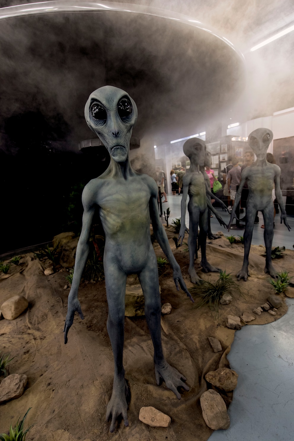 Leben und arbeiten Aliens in Nevada? Bild vom UFO-Festival in Roswell, wo 1947 eine fliegende Untertasse abgestürzt sein soll. Das Wrack soll sich laut UFO-Fans in der Area 51 befinden