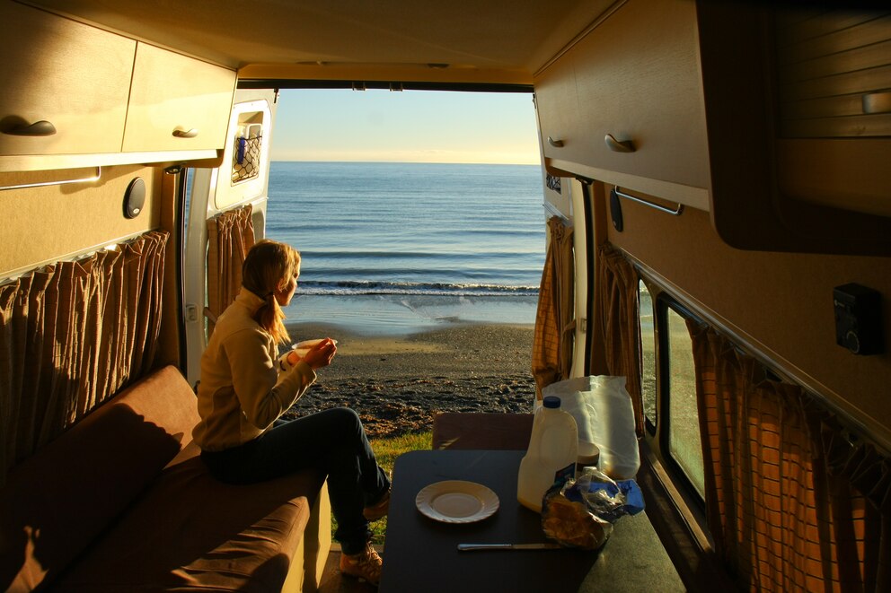 Campervan, Wohnmobil, Strand