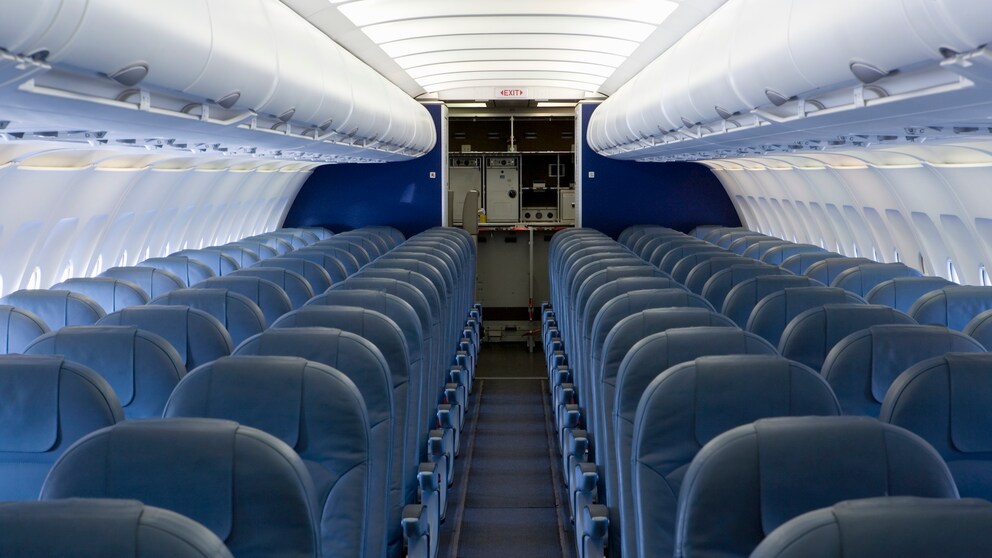 Flugzeugsitze in Blau