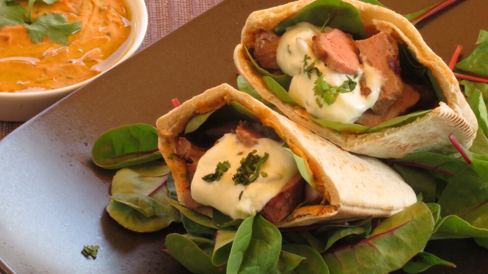 Gyros-Pita vom Grill selbst gemacht