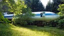 Mann wohnt in Flugzeug Boing