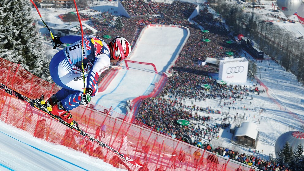 Steil und rasant: Auf der Streif in Kitzbühel treffen sich alljährlich die weltbesten Skifahrer zum Hahnenkamm-Rennen