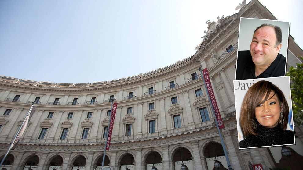 James Gandolfini, Whitney Houston, Hotel Boscolo Exedra Roma