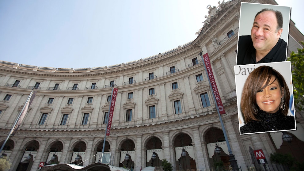 James Gandolfini, Whitney Houston, Hotel Boscolo Exedra Roma