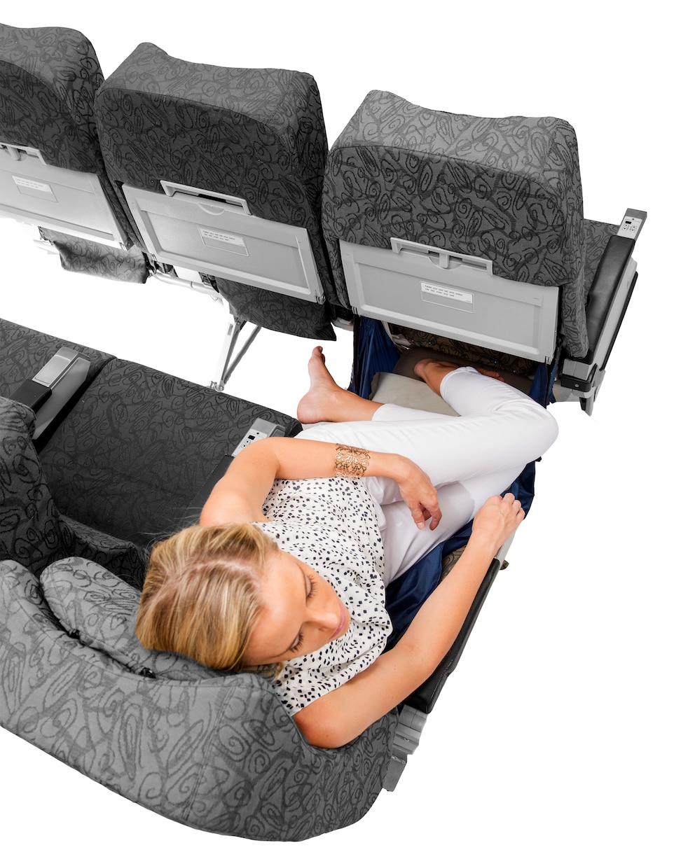 Fly LegsUp macht aus Flugzeugsitz ein Kinderbett