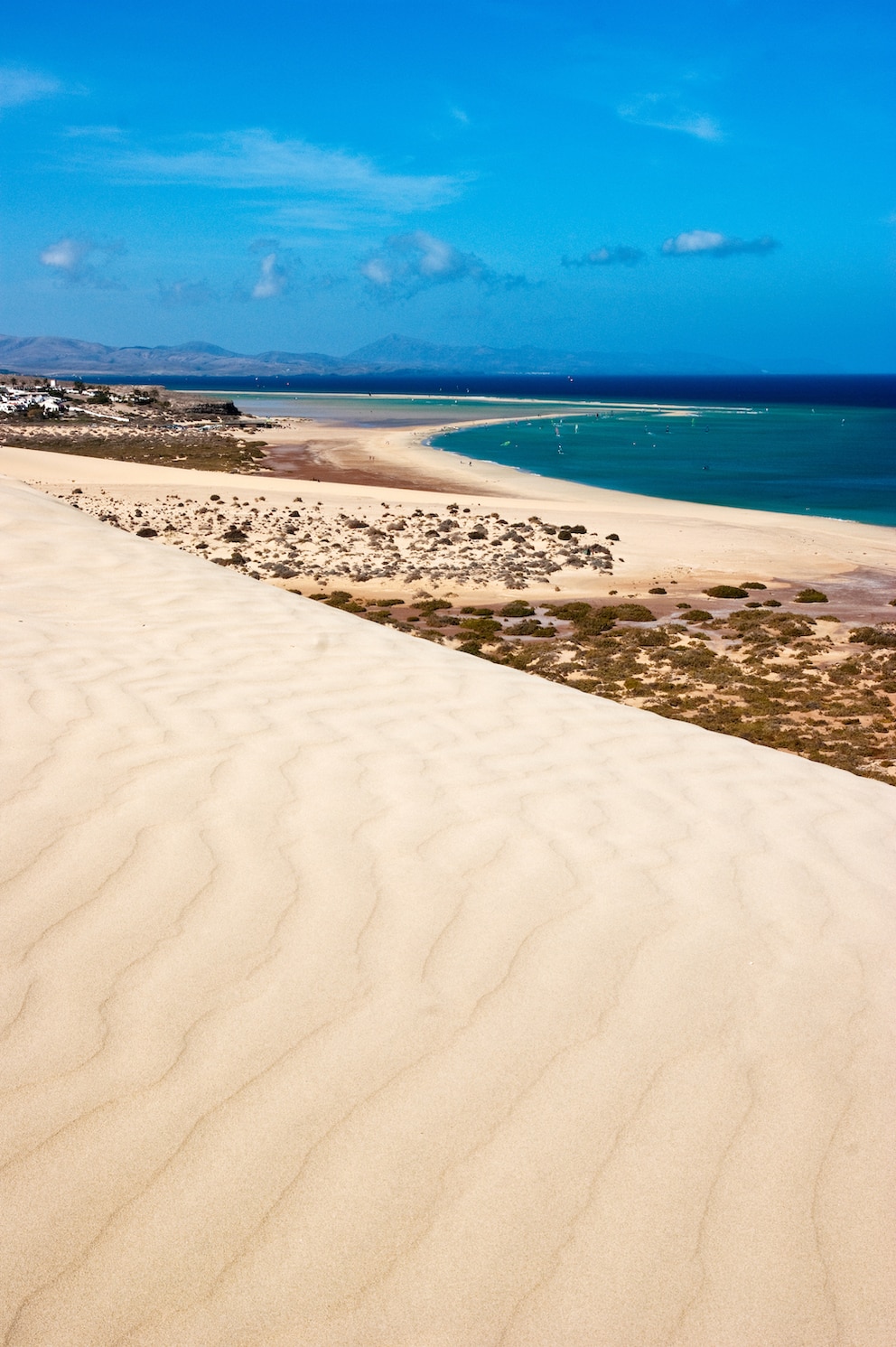 Kilometerlang sind die Strände auf Fuerteventura. Im Foto: die Halbinsel Jandía