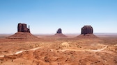 Monument Valley, der West Mitten Butte, der East Mitten Butte und der Merrick Butte