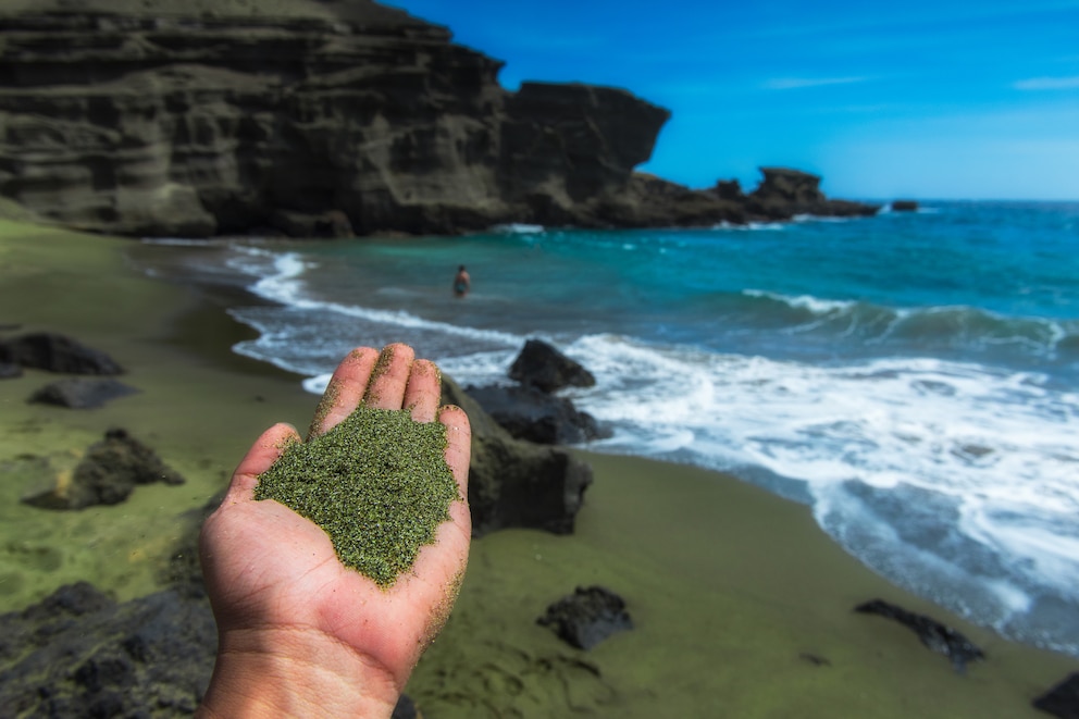 Papakolea, Hawaii, grüner Sand