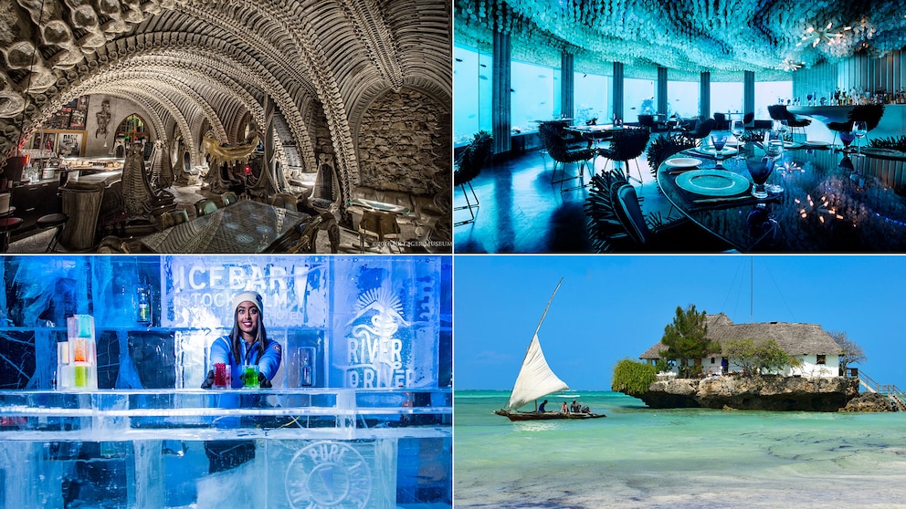 Das „Subsix" auf den Malediven, die „Icebar" in Stockholm, die „HR Giger Bar" & das "The Rock" in Sansibar sind nur vier der von TRAVELBOOK ausgewählten Bars.