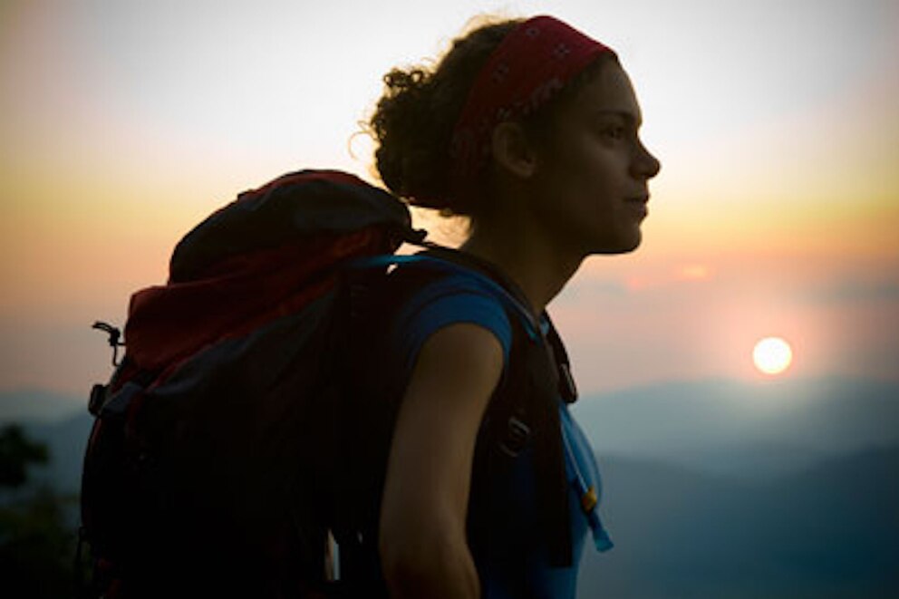 Rucksack, Sonnenuntergang