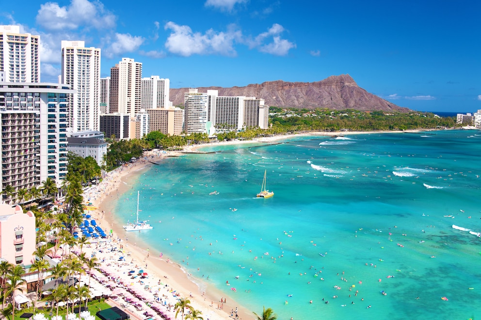 Waikiki Beach in Honolulu, Hawaii