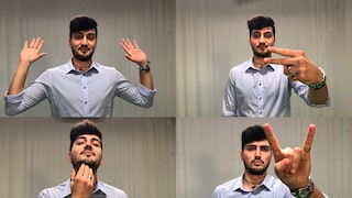 Francesco Marino zeigt, was italienische Gesten bedeuten