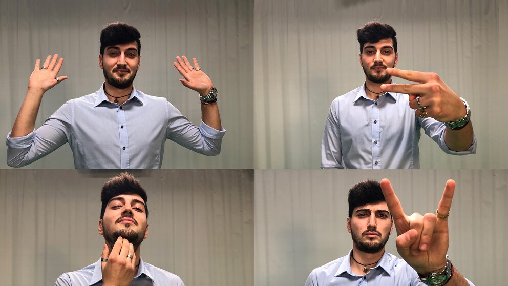 Francesco Marino zeigt, was italienische Gesten bedeuten