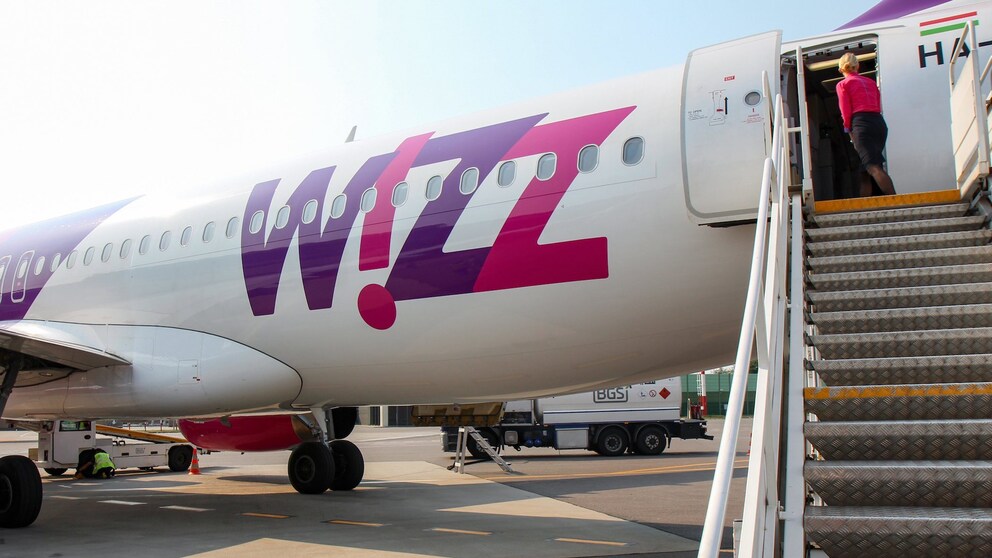 Wizz-Air-Flugzeug am Flughafen Vilnius