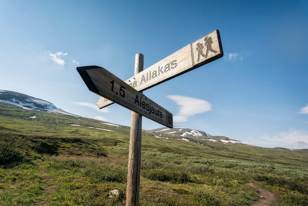 Wegmarkierung auf dem Kungsleden