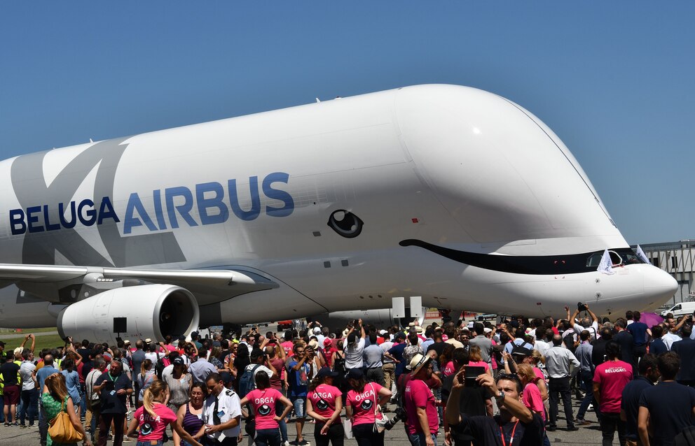  Zur Feier des Tages wurde der Airbus mit einem l&auml;chelnden Wal-Gesicht bemalt. Die rund 10.000 Zuschauer d&uuml;rfte es gefreut haben.