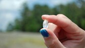 Ein Besucher des „Crater of Diamonds State Park“ in Arakansas mit einem gefunden Diamanten (Symbolfoto)