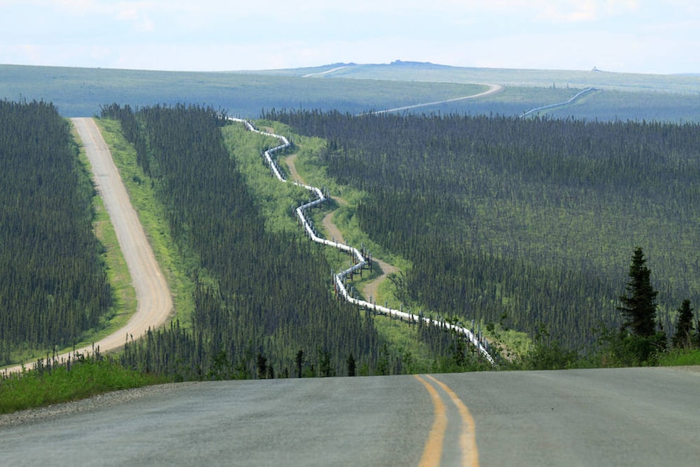The Dalton Highway runs along the Trans-Alaska Pipeline