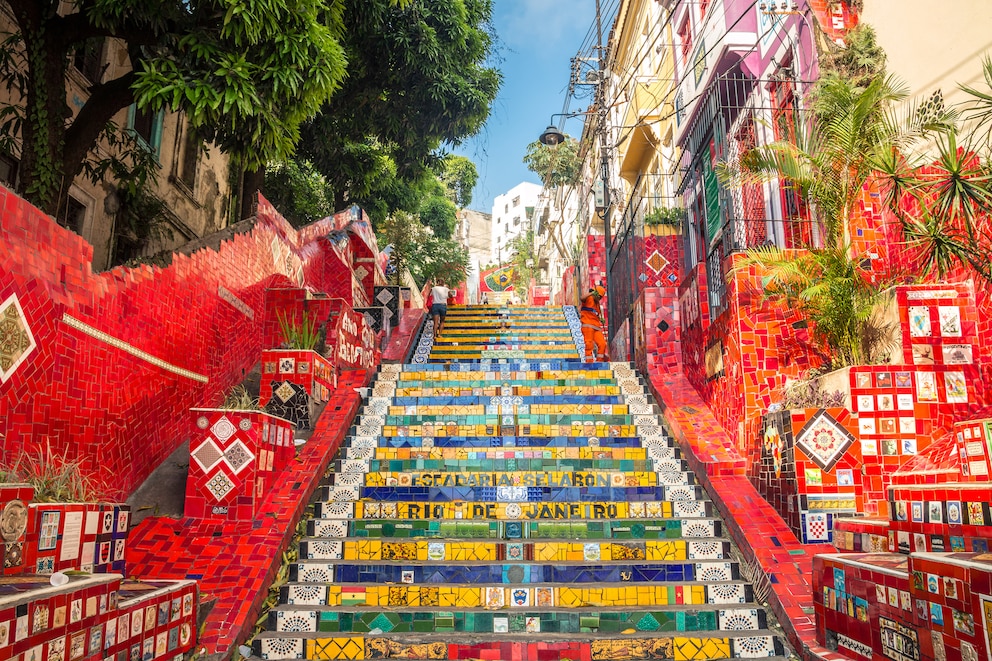 Die farbenfrohen Selaron Treppen in Rio de Janeiro