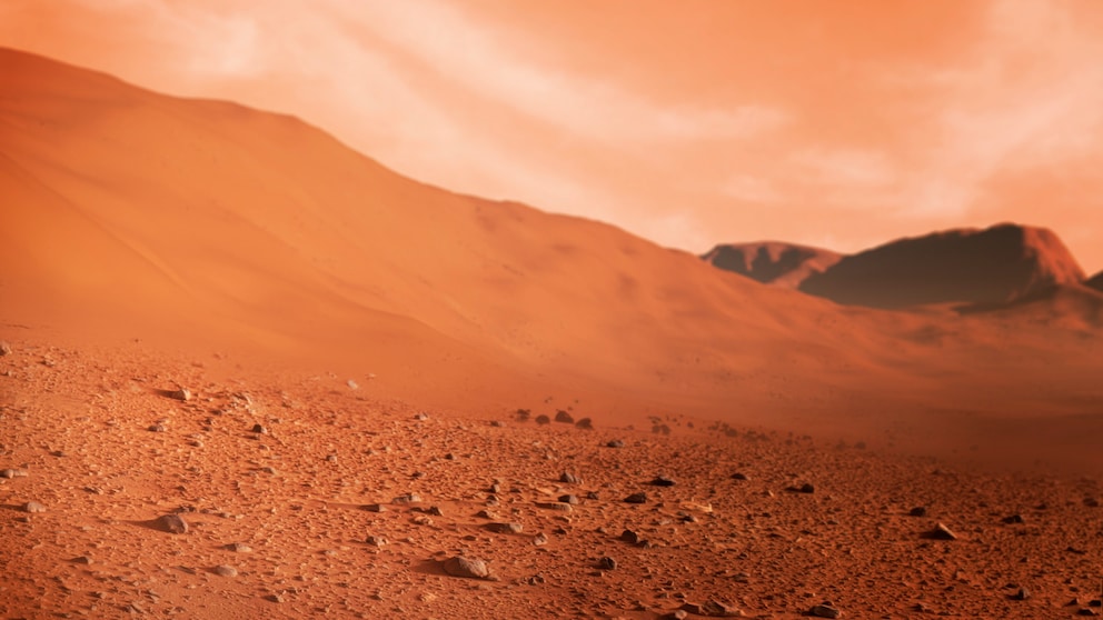 So ähnlich sieht die Oberfläche des Mars aus – eine rote Wüste, die absolut lebensfeindlich für den Menschen ist (Symbolbild)