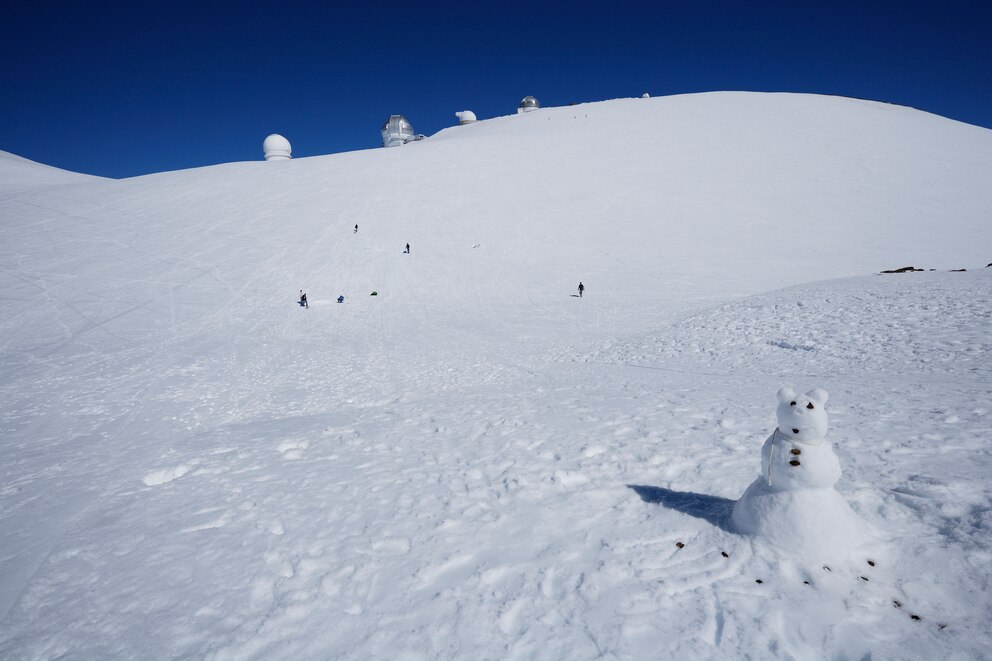 Schnee auf dem Mauna Kea auf Hawaii