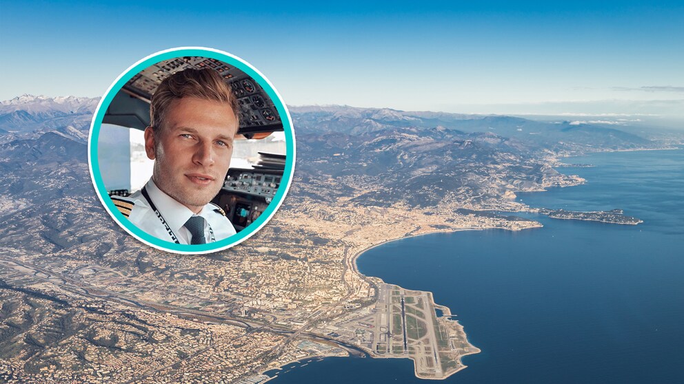 Pilot Patrick fliegt besonders gerne den Flughafen von Nizza an