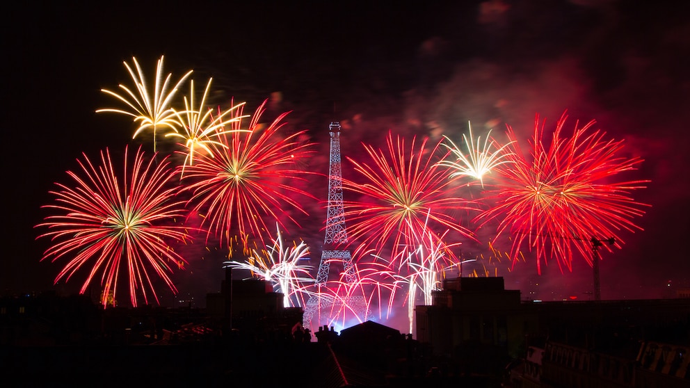 Nationalfeiertag in Frankreich, Feuerwerk am Eiffelturm