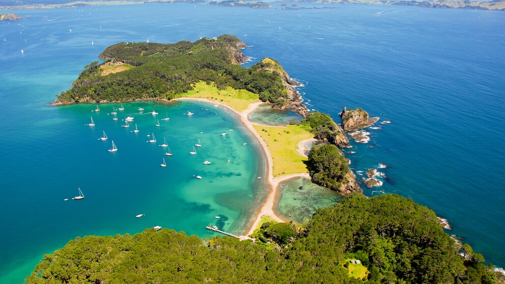 Das Wasser der Bay of Islands sieht beinahe karibisch aus, insgesamt gibt es 144 Inseln