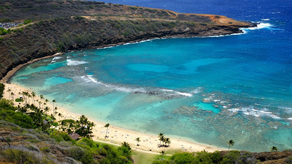 Die Hanauma Bay ist eine der berühmtesten Buchten auf der hawaiianischen Insel Oahu