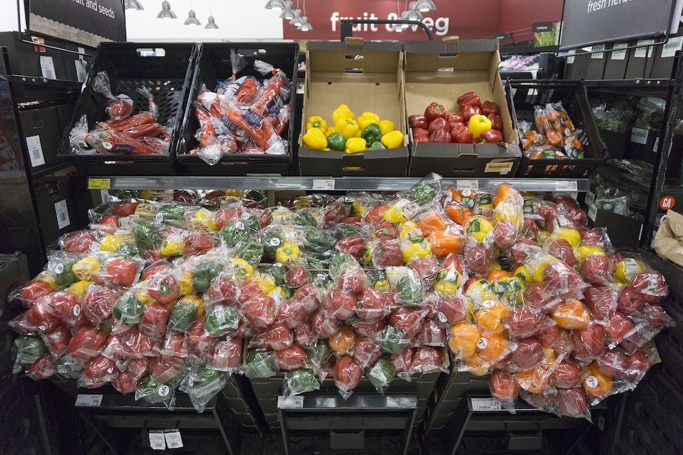 Supermarkt voller Plastik