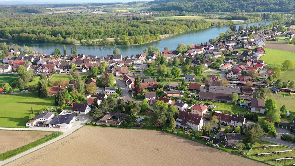 Büsingen am Hochrhein von oben