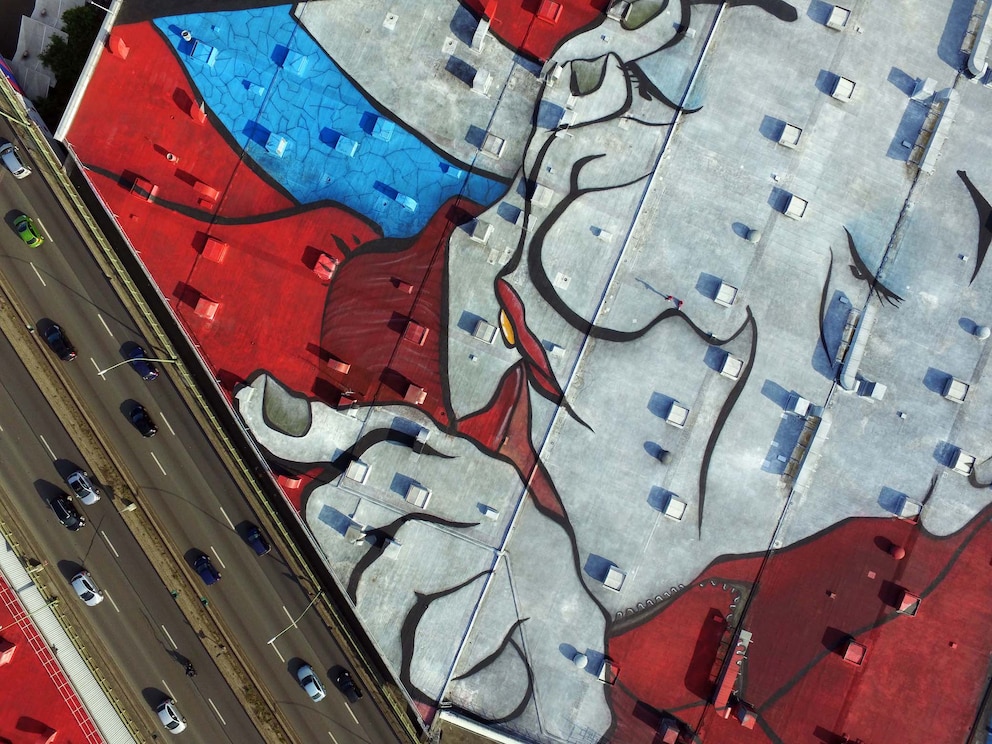 Das Dach des Mural von nahem